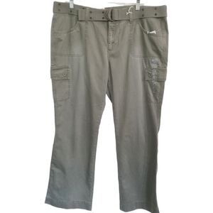 NWT Old Navy Vintage Women's Low Waist Bootcut Cargo Pants Army Green 18 Regular